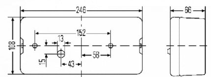 Hella Anhänger Rückleuchte - Hella - 4-Kammer - links - 246x108x66 mm - Flachsteckeranschluss