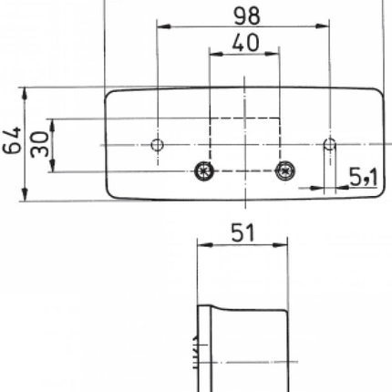 Jokon 3-Kammer Rückleuchte rechts mit Kennzeichenleuchte 158x64x51 mm