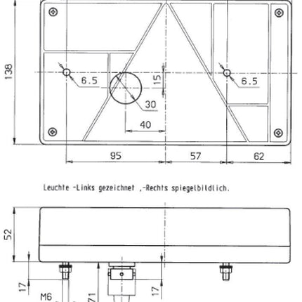 Jokon Loses Glas für Jokon Technokon 1 rechts - inklusive Dreiecksreflektor und Rückfahrscheinwerferglas