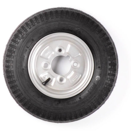 Kargotrail Komplettrad 10 Zoll Rad - 145/80R10(145R10) Reifen + Felge - Schmiernippel Lochkreis: 4x101,6 - 375 kg - 4PR - 67 mm Nabendurchmesser