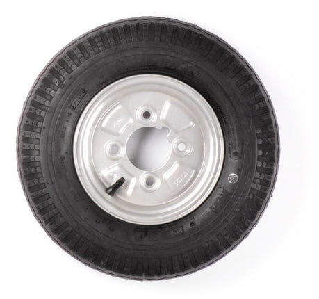 Kargotrail Komplettrad 10 Zoll Rad - 145/80R10(145R10) Reifen + Felge - Schmiernippel Lochkreis: 4x101,6 - 375 kg - 4PR - 67 mm Nabendurchmesser