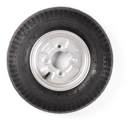 Kargotrail Komplettrad 10 Zoll Rad - 145/80R10(145R10) Reifen + Felge - Schmiernippel Lochkreis: 4x101,6 - 375 kg - 4PR - 67 mm Nabendurchmesser