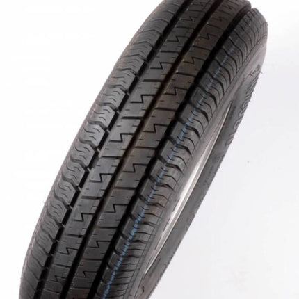 Kargotrail Komplettrad 10 Zoll Rad - 145/80R10(145R10) Reifen + Felge - Schmiernippel Lochkreis: 4x101,6 - 375 kg - 4PR - 67 mm Nabendurchmesser