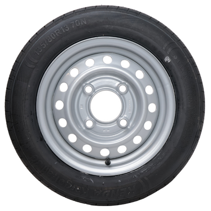 Kargotrail Komplettrad Anhänger - 135/80R13 - Lochkreis: 4x130 - Tragfähigkeit: 335 kg - Nabendurchmesser: 85 mm
