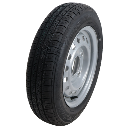 Kargotrail Komplettrad Anhänger - 135/80R13 - Lochkreis: 4x130 - Tragfähigkeit: 335 kg - Nabendurchmesser: 85 mm