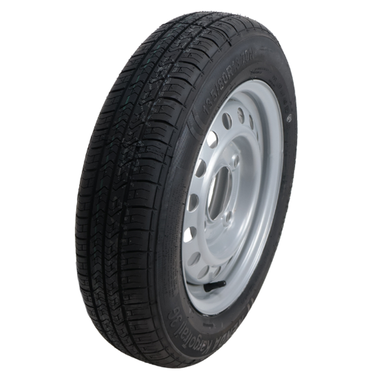 Kargotrail Komplettrad Anhänger - 135/80R13 - Lochkreis: 4x130 - Tragfähigkeit: 335 kg - Nabendurchmesser: 85 mm