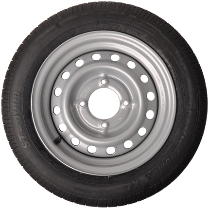 Kargotrail Komplettrad Anhänger - 145/70R13 - Lochkreis: 4x115 -Tragfähigkeit: 425 kg - Nabendurchmesser: 85 mm