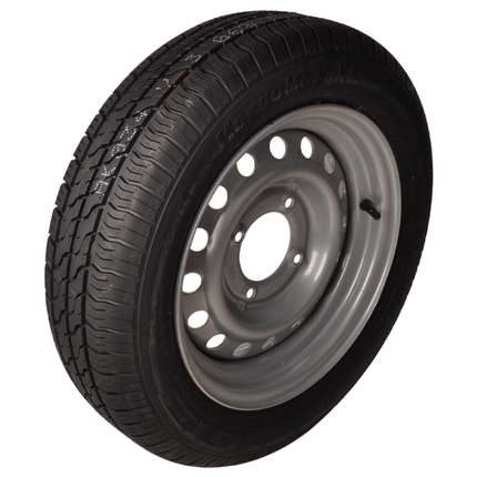 Kargotrail Komplettrad Anhänger - 145/70R13 - Lochkreis: 4x115 -Tragfähigkeit: 425 kg - Nabendurchmesser: 85 mm