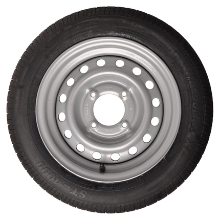 Kargotrail Komplettrad Anhänger - 145/70R13 - Lochkreis: 4x115 -Tragfähigkeit: 425 kg - Nabendurchmesser: 85 mm