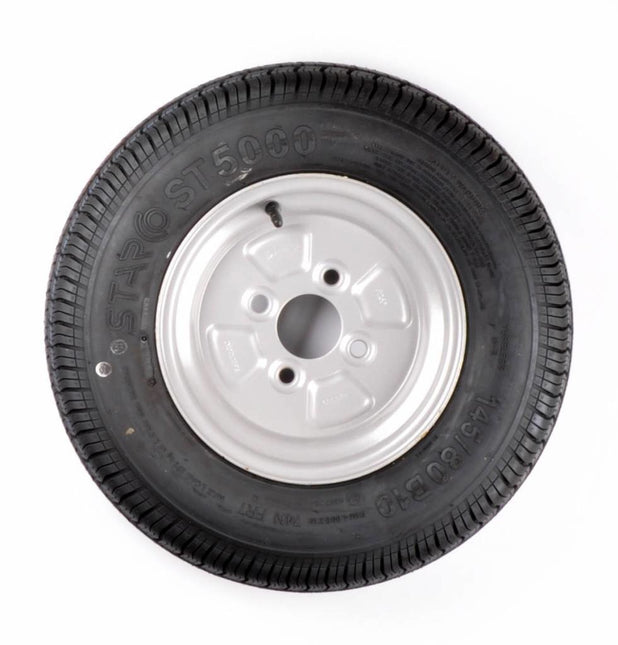 Kargotrail Komplettrad Anhänger - 145/80R10(145R10) - Lochkreis: 4x100 - Tragfähigkeit: 375 kg - Nabendurchmesser: 57 mm - 4PR