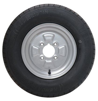 Kargotrail Komplettrad Anhänger - 145/80R10(145R10) - Lochkreis: 4x101,6 - Tragfähigkeit: 375 kg - Nabendurchmesser: 67 mm - 4PR