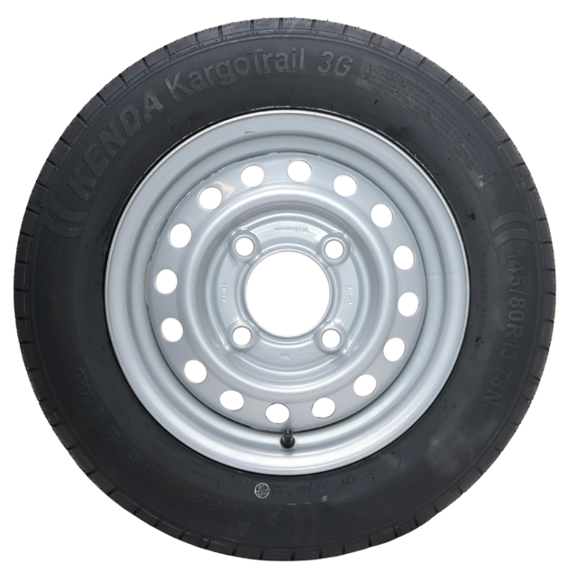 Kargotrail Komplettrad Anhänger - 145/80R13 - Lochkreis: 4x130 - Tragfähigkeit: 425 kg - Nabendurchmesser: 85 mm