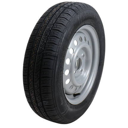 Kargotrail Komplettrad Anhänger - 155/70R13 - Lochkreis: 4x100 - Tragfähigkeit: 375 kg - Nabendurchmesser: 57 mm