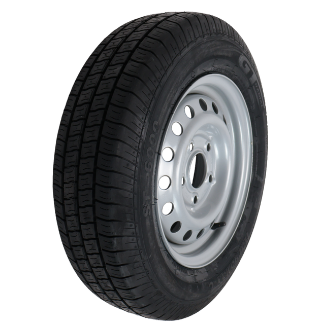 Kargotrail Komplettrad Anhänger - 155R13C - Lochkreis: 5x112 -Tragfähigkeit: 615 kg - Nabendurchmesser: 67 mm