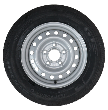 Kargotrail Komplettrad Anhänger - 155R13C - Lochkreis: 5x112 -Tragfähigkeit: 615 kg - Nabendurchmesser: 67 mm