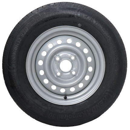 Kargotrail Komplettrad Anhänger - 185/70R13 - Lochkreis: 4x100 - Tragfähigkeit: 600 kg - Nabendurchmesser: 57 mm
