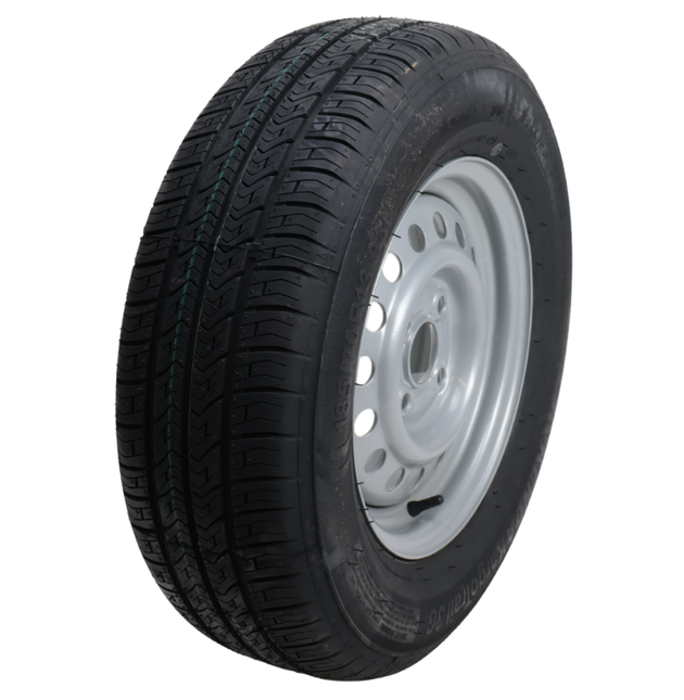 Kargotrail Komplettrad Anhänger - 185/70R13 - Lochkreis: 4x100 - Tragfähigkeit: 600 kg - Nabendurchmesser: 57 mm