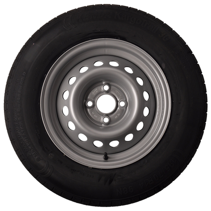 Kargotrail Komplettrad Anhänger - 195/70R14 - Lochkreis: 4x100 - Tragfähigkeit: 710 kg - Nabendurchmesser: 57mm
