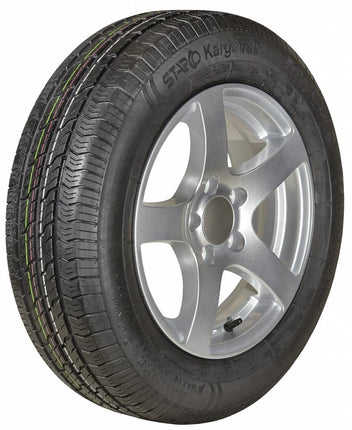 Kargotrail Komplettrad aus Leichtmetall 10 Zoll - 195/55R10 Reifen + Felge - Mercedes Lochkreis: 5x112 - 750 kg - 67 mm Nabendurchmesser