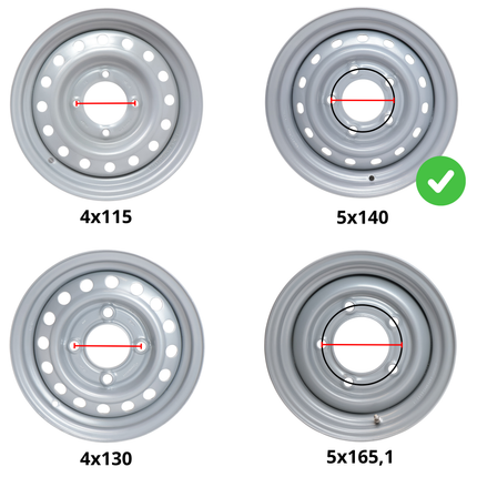 Kenda Anhänger Felge 10 Zoll - 6.00Ix10 - Lochkreis: 5x140 - Tragfähigkeit: 750 kg - Nabendurchmesser: 94 mm - ET-4