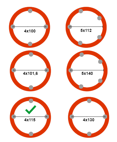 Kenda Anhänger Felge 13 Zoll - 4.00Jx13 - Lochkreis: 4x115 - Tragfähigkeit: 450 kg - Nabendurchmesser: 85 mm - ET0