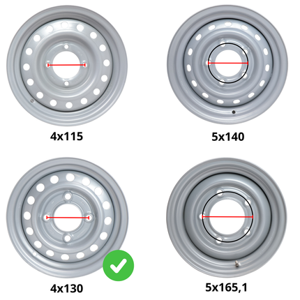 Kenda Anhänger Felge 13 Zoll - 4.50Jx13 - Lochkreis: 4x130 - Tragfähigkeit: 625 kg - Nabendurchmesser: 85 mm - ET20