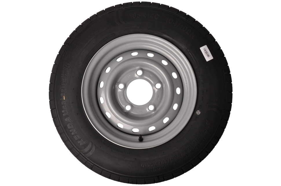 Kenda Komplett-Rad 185R14C Reifen + Felge – Lochkreis 5x140 – Tragfähigkeit 900 kg – Nabendurchmesser 67 mm