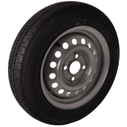 Kenda Komplettrad Anhänger - 135/80R13 - Lochkreis: 4x100 - Tragfähigkeit: 335 kg - Nabendurchmesser: 57 mm