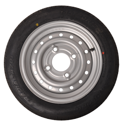 Kenda Komplettrad Anhänger - 145/70R13 - Lochkreis: 4x130 - Tragfähigkeit: 375 kg - Nabendurchmesser: 85 mm