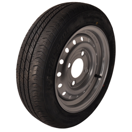 Kenda Komplettrad Anhänger - 145/70R13 - Lochkreis: 4x130 - Tragfähigkeit: 375 kg - Nabendurchmesser: 85 mm