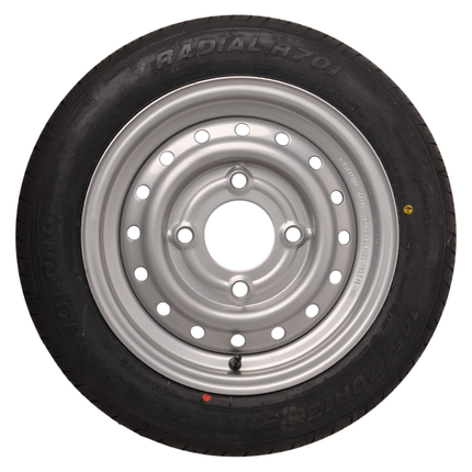 Kenda Komplettrad Anhänger - 145/70R13 - Lochkreis: 4x130 - Tragfähigkeit: 375 kg - Nabendurchmesser: 85 mm