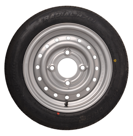 Kenda Komplettrad Anhänger - 145/70R13 - Lochkreis: 4x130 - Tragfähigkeit: 375 kg - Nabendurchmesser: 85 mm