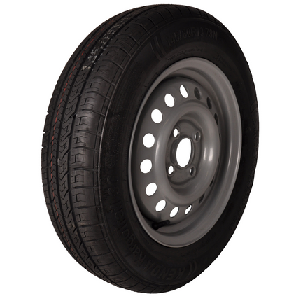 Kenda Komplettrad Anhänger - 145/80R13 - Lochkreis: 4x100 - Tragfähigkeit: 425 kg - Nabendurchmesser: 57 mm