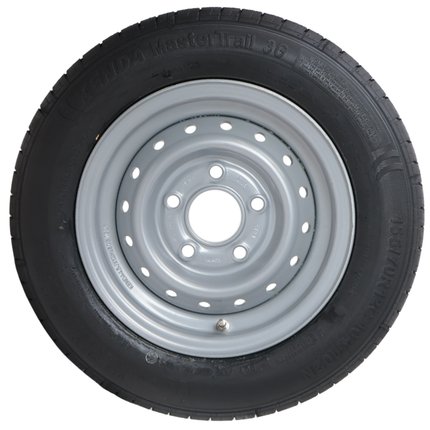 Kenda Komplettrad Anhänger - 155/70R12C - Lochkreis: 5x112 - Tragfähigkeit: 900 kg - Nabendurchmesser: 67 mm