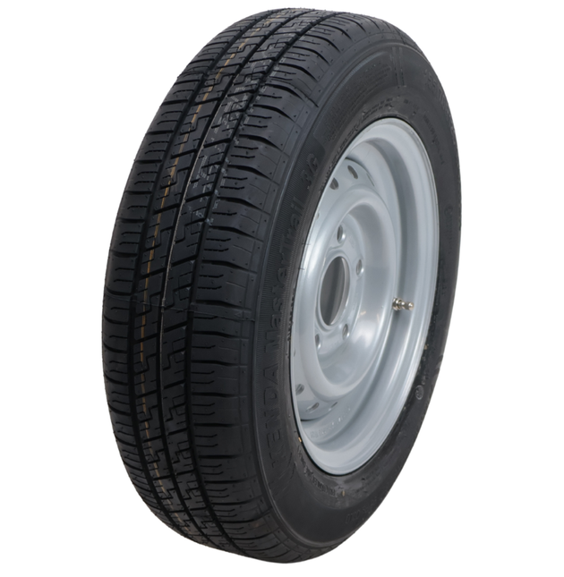 Kenda Komplettrad Anhänger - 155/70R12C - Lochkreis: 5x112 - Tragfähigkeit: 900 kg - Nabendurchmesser: 67 mm