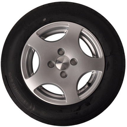 Kenda Komplettrad Anhänger - 155/80R13 - Leichtmetallfelge - Lochkreis: 4x100 - Tragfähigkeit: 500 kg - Nabendurchmesser: 57 mm