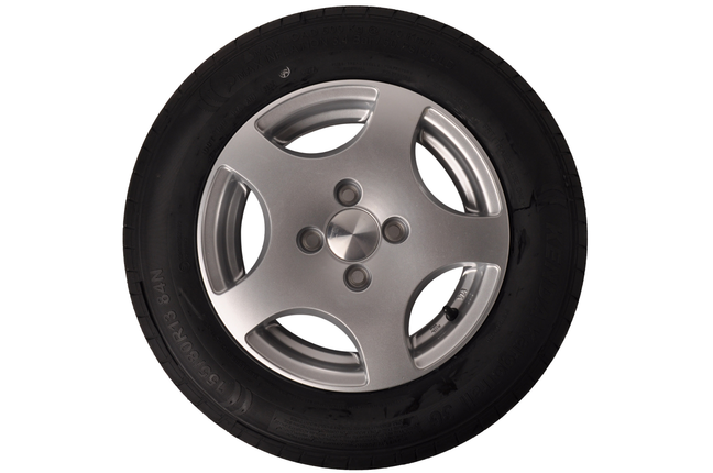 Kenda Komplettrad Anhänger - 155/80R13 - Leichtmetallfelge - Lochkreis: 4x100 - Tragfähigkeit: 500 kg - Nabendurchmesser: 57 mm
