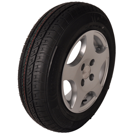 Kenda Komplettrad Anhänger - 155/80R13 - Leichtmetallfelge - Lochkreis: 4x100 - Tragfähigkeit: 500 kg - Nabendurchmesser: 57 mm