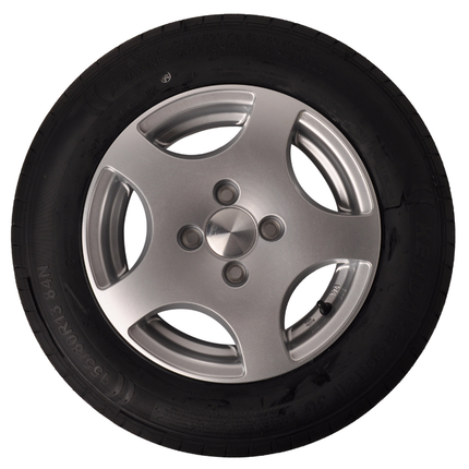 Kenda Komplettrad Anhänger - 155/80R13 - Leichtmetallfelge - Lochkreis: 4x100 - Tragfähigkeit: 500 kg - Nabendurchmesser: 57 mm