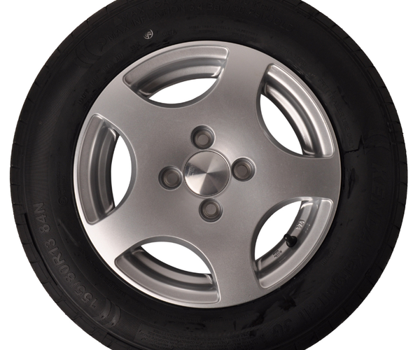 Komplettrad Anhänger - 155/80R13 - Leichtmetallfelge - Lochkreis: 4x100 - Tragfähigkeit: 500 kg - Nabendurchmesser: 57 mm