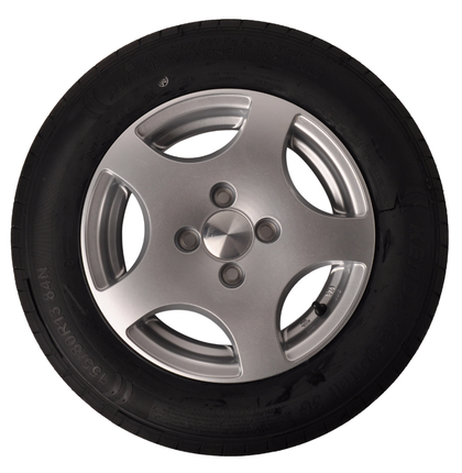 Kenda Komplettrad Anhänger - 155/80R13 - Leichtmetallfelge - Lochkreis: 4x100 - Tragfähigkeit: 500 kg - Nabendurchmesser: 57 mm