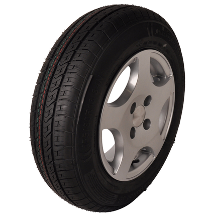 Kenda Komplettrad Anhänger - 155/80R13 - Leichtmetallfelge - Lochkreis: 4x100 - Tragfähigkeit: 500 kg - Nabendurchmesser: 57 mm