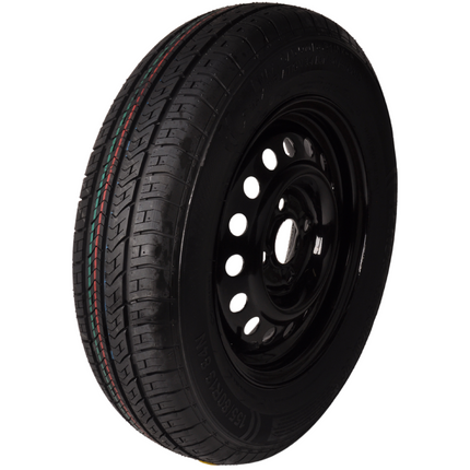 Kenda Komplettrad Anhänger - 155/80R13 - schwarze felge - Lochkreis: 4x100 - Tragfähigkeit: 500 kg - Nabendurchmeser: 57 mm