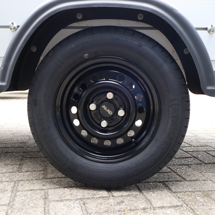 Kenda Komplettrad Anhänger - 155/80R13 - schwarze felge - Lochkreis: 4x100 - Tragfähigkeit: 500 kg - Nabendurchmeser: 57 mm