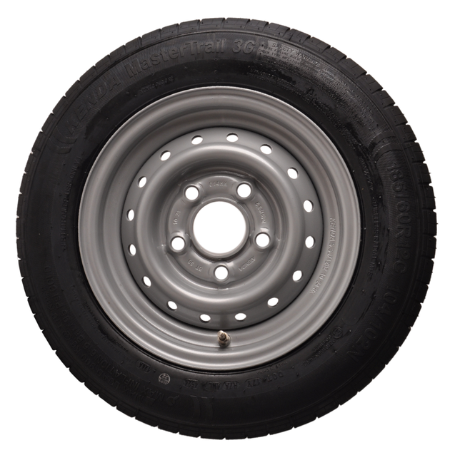 Kenda Komplettrad Anhänger - 185/60R12C - Lochkreis: 5x112 - Tragfähigkeit: 900 kg - Nabendurchmesser: 67 mm