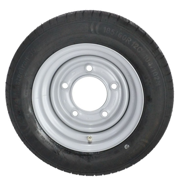 Kenda Komplettrad Anhänger - 185/60R12C - Lochkreis: 5x165,1 - Tragfähigkeit: 900 kg - Nabendurchmesser: 114,6 mm