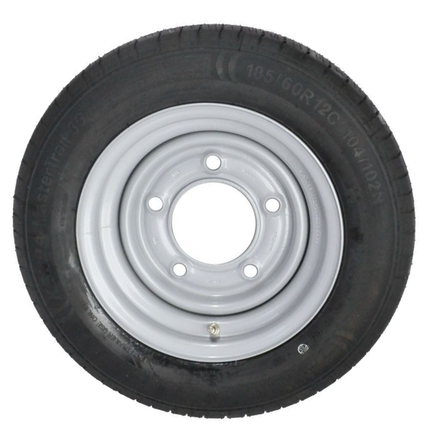 Kenda Komplettrad Anhänger - 185/60R12C - Lochkreis: 5x165,1 - Tragfähigkeit: 900 kg - Nabendurchmesser: 114,6 mm