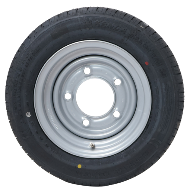 Kenda Komplettrad Anhänger - 185/60R12C - Lochkreis: 5x165,1 - Tragfähigkeit: 900 kg - Nabendurchmesser: 114,6 mm