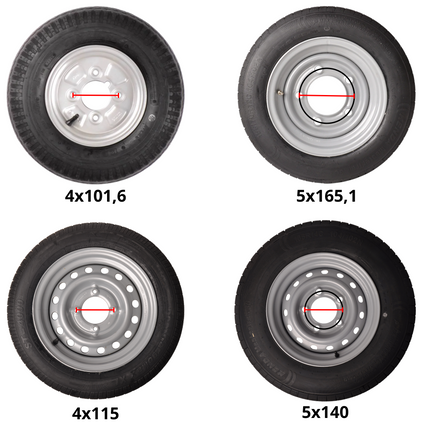 Kenda Komplettrad Anhänger - 185/70R13 - Lochkreis: 4x130 - Tragfähigkeit: 530 kg - Nabendurchmesser: 85 mm