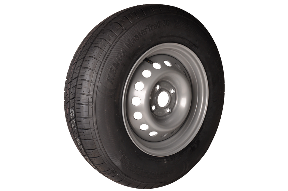 Kenda Komplettrad Anhänger - 185R14C - Lochkreis: 4x100 - Tragfähigkeit: 750 kg - Nabendurchmesser: 57 mm